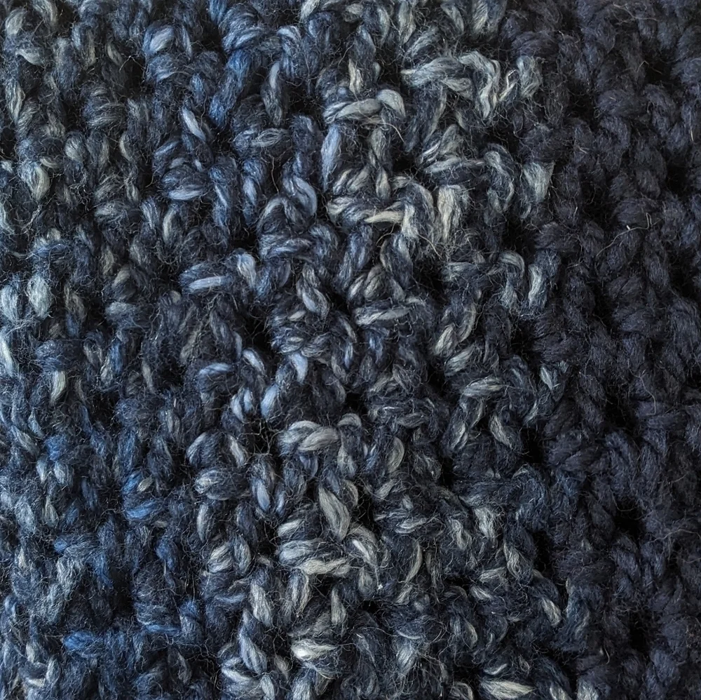 Handmade Chunky Double Knit Oversized Infinity Scarf Wrap Shades of Blue